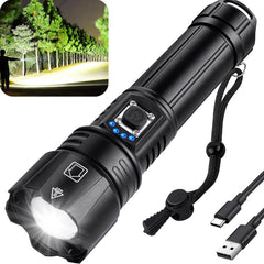 Super Bright Rechargeable Flashlight – 990,000 Lumens, 5 Modes