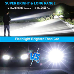 Super Bright Rechargeable Flashlight – 990,000 Lumens, 5 Modes