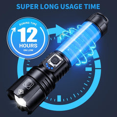 Super Bright Rechargeable Flashlight – 990,000 Lumens, 5 Modes