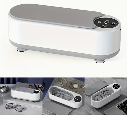 Ultrasonic Glasses & Jewelry Cleaner – USB Rechargeable Portable Cleaning Box