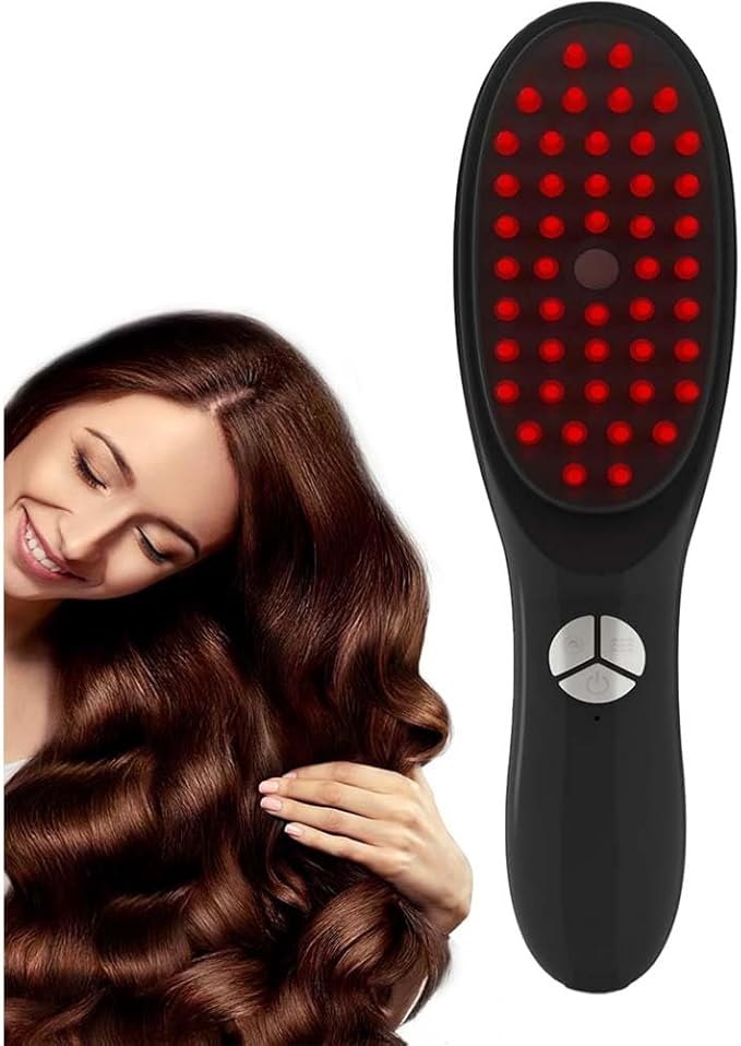 Electric Scalp Massage Comb with LED Light – Rechargeable Hair Growth Tool