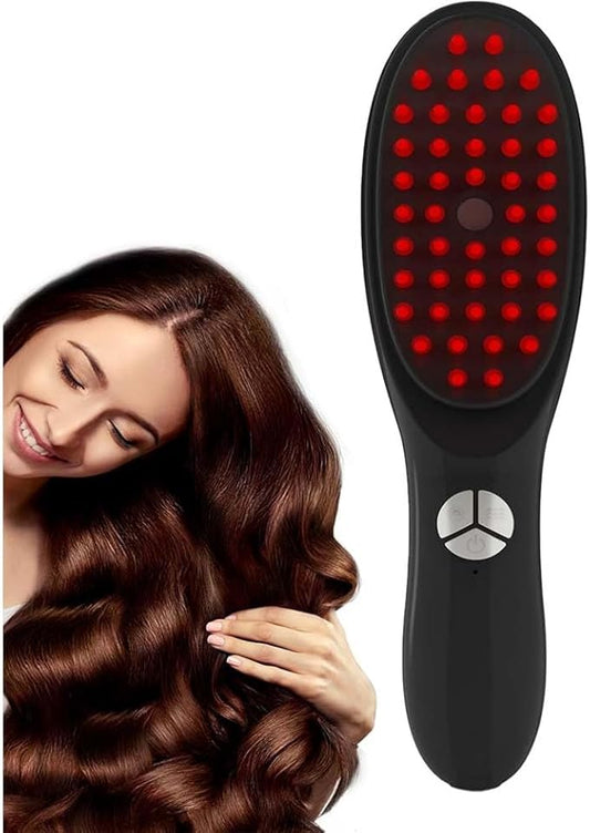 Electric Scalp Massage Comb with LED Light – Rechargeable Hair Growth Tool