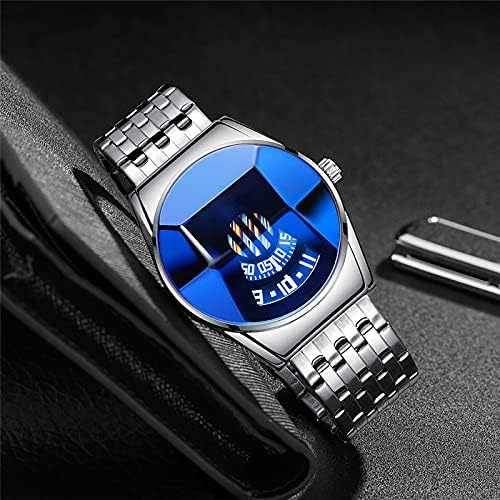 Bestwin Mens Wrist Watch, Quartz Watches Men's Wristwatch Luxury Classic Casual Business Gift (Silverblue)