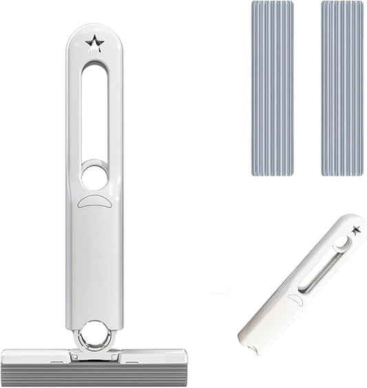 Mini Self-Wringing Sponge Mop – Portable with 2 Refills