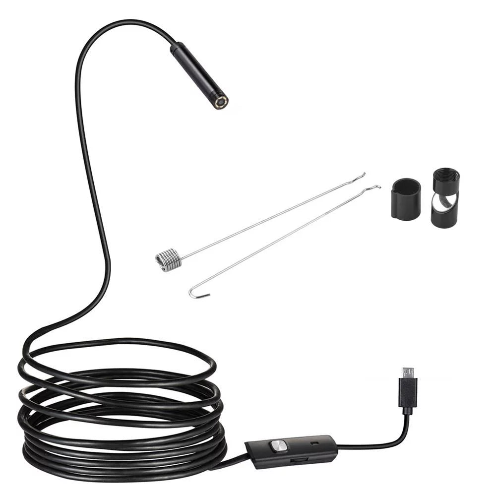 Waterproof USB Endoscope Inspection Camera – HD Borescope with Phone Attachment for Pipe, Wall & Engine Inspection