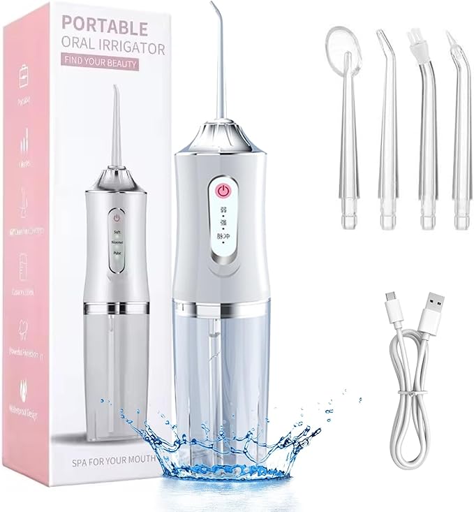 Portable Water Flosser – Rechargeable, 5 Modes, 280ML, IPX7 Waterproof