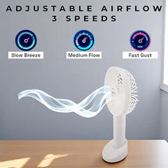 Portable Rechargeable Mini Handheld Fan with Stand – USB Personal Cooling