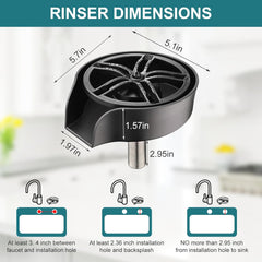360° Glass Rinser for Kitchen Sink – High Pressure with Pull-Out Spray