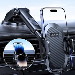 Car Phone Holder, Long Arm Phone Holder Car for Dashboard Windshield Air Vent【Heat-Resistant Strong Suction Cup】Car Mobile Holder Compatible with All Smartphones