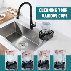 360° Glass Rinser for Kitchen Sink – High Pressure with Pull-Out Spray
