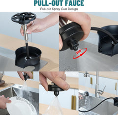 360° Glass Rinser for Kitchen Sink – High Pressure with Pull-Out Spray