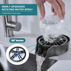 360° Glass Rinser for Kitchen Sink – High Pressure with Pull-Out Spray