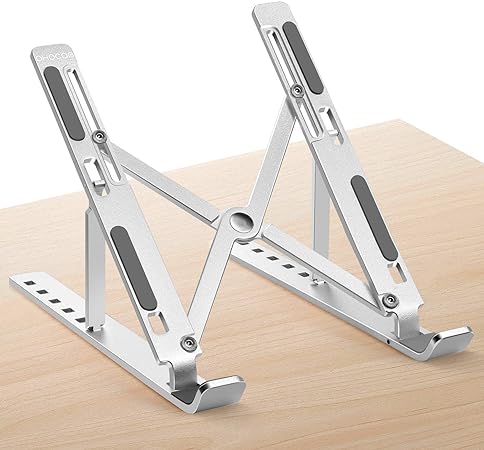 Aluminum Adjustable Portable Laptop Stand – Foldable Ergonomic Riser for Desk & Travel