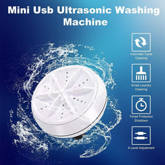 Mini Portable Ultrasonic Washing Machine – 3-in-1, USB Powered