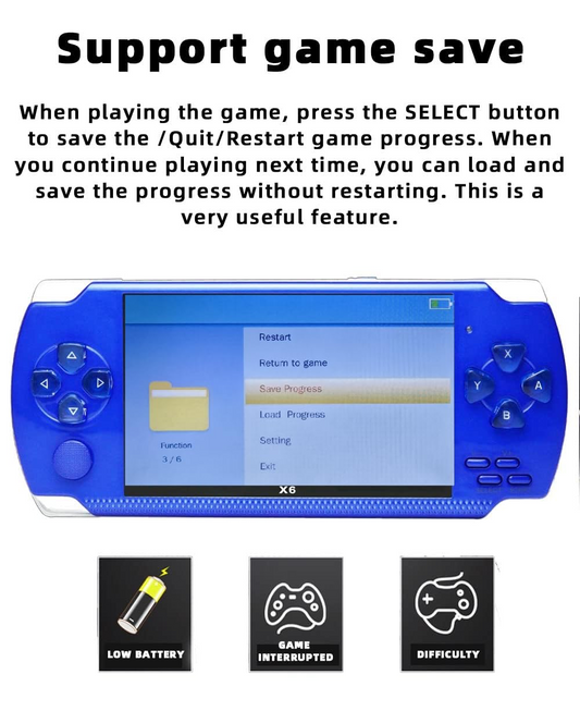 4.3 inch 8GB handheld portable game console built in 1200+ video games for arcade and 9 other emulators mp3/mp4/mp5/DV/DC function