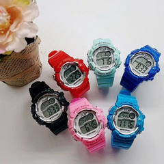 10pcs Kids multicolour digital sport watch with date, light, stopwatch & alarm