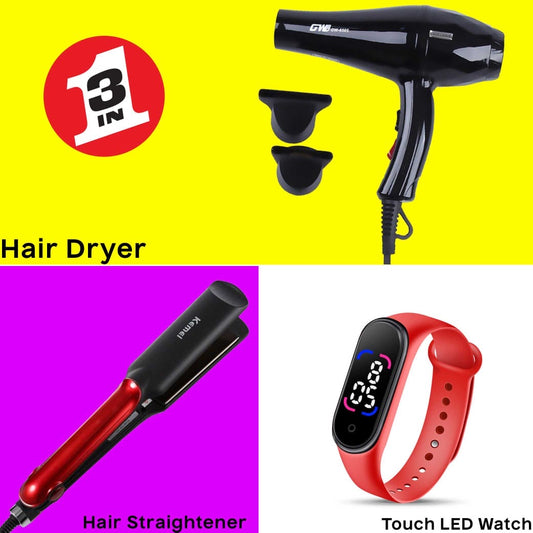 Hair Dryer ,hair straightener,kids led watch free