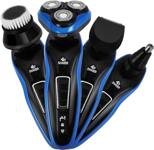 Mens Electric Shaver Cordless Beard Trimmer for Men Nose Hair Trimmer 4 in 1