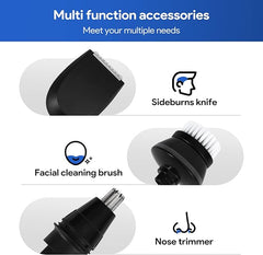 Mens Electric Shaver Cordless Beard Trimmer for Men Nose Hair Trimmer 4 in 1